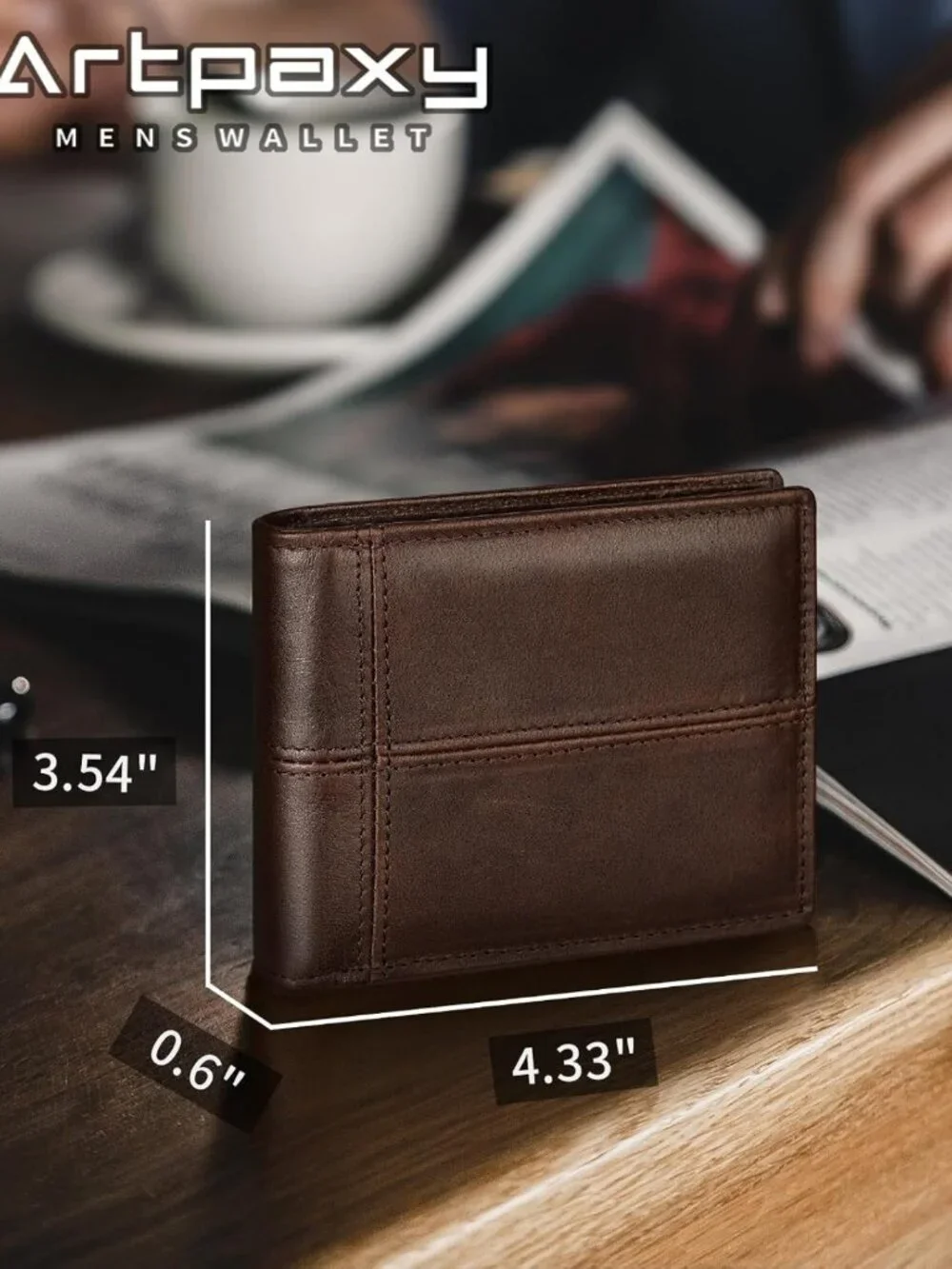 Genuine Leather Bifold Wallet for Men | RFID Blocking, 13 Card Holders, Gift Box